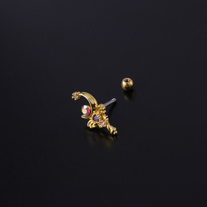 Orecchino a bottone con Piercing alla cartilagine in acciaio inossidabile gioielli <span class=keywords><strong>per</strong></span> ragazze Mini orecchino con Piercing all'orecchio a croce con zirconi <span class=keywords><strong>per</strong></span> le donne - Product Image 4
