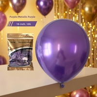 Grosir Pabrik Balon Lateks Metalik Ramah Lingkungan 18 Inch 10g Gaya Romantis Latar Belakang Dinding Pesta Ulang Tahun Wisuda