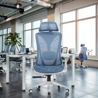 Chaise de bureau ergonomique siège coulissant chaises d'ordinateur meubles usine fournisseur en gros dossier haut pleine maille aluminium moderne