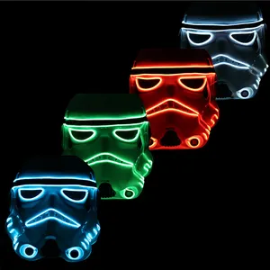 Trendy Lime Green EL Cold Light Monster Mask Stormtrooper Halloween Party Masks Movie Theme Role Play