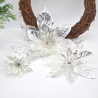 Weihnachtsdekoration Goldgeprägte PE-Materialien Künstliche Weihnachtsblumen Weihnachtsbaum-Kranz Europäischer Stil DIY-Ornamente