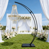 Arche de mariage de luxe LANJO, structure en fer robuste, support pour suspension de lustre, crochet de fond