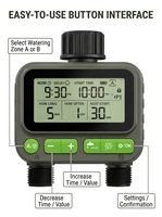 Programmateur d'arrosage numérique RESTMO 3 zones pour tuyau d'arrosage, tuyau de brumisation, minuterie d'arrosage programmable avec écran LCD, utilisation extérieure, en laiton