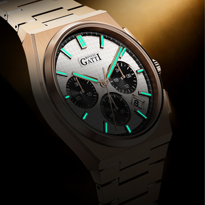 Montre automatique de luxe pour homme Bonest Gatti, chronographe, design chronographe, verre saphir, acier inoxydable, montre-bracelet BG8016 - Product Image 4