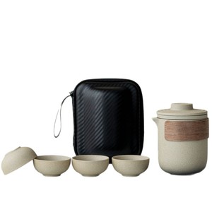 <span class=keywords><strong>Set</strong></span> da Tè da Viaggio in Ceramica Portatile - Kit Compatto per Infusione di Tè Sfuso con Custodia - Product Image 1
