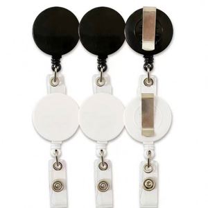 Porte-clés plat rond en gros pour sublimation, porte-badge rétractable avec pince crocodile en métal - Product Image 6