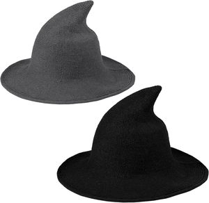 Chapeaux de sorcière pliables en laine à grand bord pointu pour femmes, vente en gros d'usine - Product Image 1