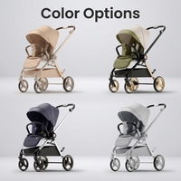 Poussette bébé tout-en-un 3 en 1, taille pliable compacte, capote en tissu Oxford, repose-pieds réglable, faible MOQ accepté