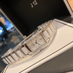 Women's <b>Rectangular</b> with Diamond Bezel Mother of Pearl Dial and Stainless Steel Bracelet for Elegant Wear Longinesing - Product Image 1