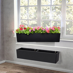 LaLaGreen Self Watering Large Rectangular Black Plastic PP Planter Box (40 Inch 1 Pack) <b>for</b> Indoor/Outdoor Use Succulents <b>Herbs</b> - Product Image 3