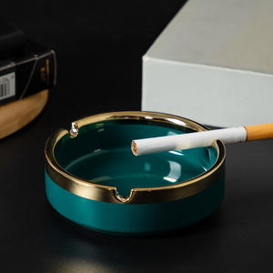 Logo personalizzato in porcellana portacenere coperchio antivento multiuso in ceramica geometrica per fumare posacenere eleganti posacenere - Product Image 2