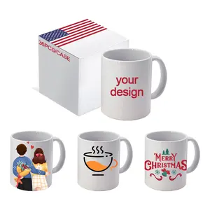 US Warehouse Stok Putih Sublimasi Polos Kosong Kopi Mug Sublim Terbuat dari Keramik dengan Logo Kustom