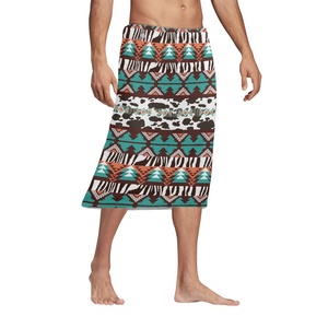 Vente en gros sur mesure jupe Hawaii pour hommes impression à la demande impression aztèque plage Lavalava sarongs sublimation région Asie-pacifique paréos - Product Image 1