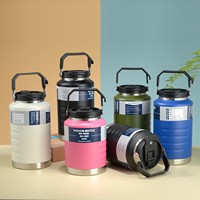 Bouteille d'eau isotherme de 1,5 L et 2 L, grande capacité, en acier inoxydable, pour le camping, les sports et les chantiers