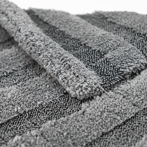 Toalla de microfibra para coche, color gris, gruesa, suave, absorbente, multifuncional, con diseño retorcido, para lavado de coches - Product Image 3