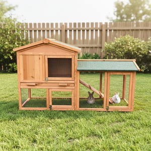 SDR003 Luxury Modern Waterproof Outdoor Wooden Rabbit Hutch & with Print Design for <b>Small</b> Animals Pet House - Product Image 1