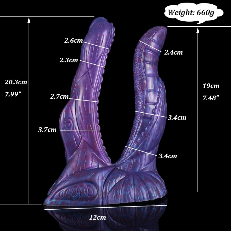 LUUK Silikon Tier-Doppeldildo mit Saugnapf Sexspielzeug Blauer Dmon  Lesbischer Sexy Penis Analplug Masturbator fr Erwachsene 18+| Alibaba.com