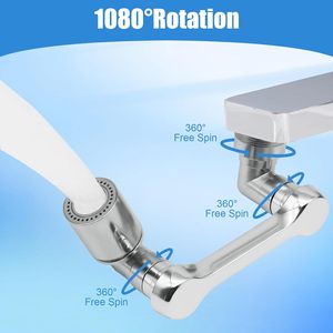 Extensión de Grifo Giratoria 1080 Grados con Doble Modo de Rociado, Brazo Robótico Giratorio, Accesorio de Repuesto para Grifo de Fregadero - Product Image 3