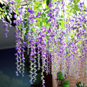 Fleurs de soie de glycine en gros pour décoration de <span class=keywords><strong>mariage</strong></span>, fleurs artificielles suspendues pour mariages <span class=keywords><strong>et</strong></span> événements - Product Image 2
