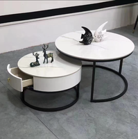 Buffet moderne de taille unique avec cadre en bois et métal blanc Table basse de table spacieuse pour salon