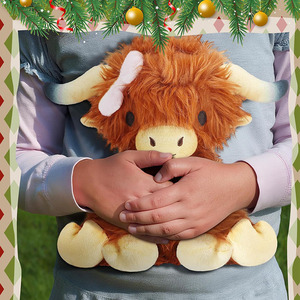 8660 Peluche di Mucca Highland con Fiocco Rosa, Giocattoli Morbidi OEM all'Ingrosso, Regali di <span class=keywords><strong>Natale</strong></span> Ideali per Bambini - Product Image 4