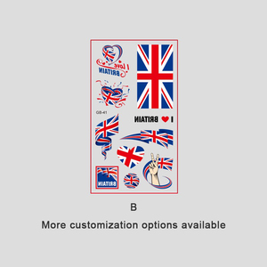 Juego de Tatuajes Temporales con Diseño de Banderas de Equipos Locales y Visitantes, 2 Hojas - Product Image 3