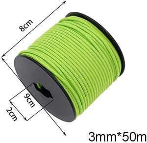 Paracorde tressé en nylon jaune de 3 mm x 50 m, 5 brins, résistant aux UV, pour tente, corde <span class=keywords><strong>à</strong></span> <span class=keywords><strong>linge</strong></span>, <span class=keywords><strong>extérieur</strong></span> - Product Image 3