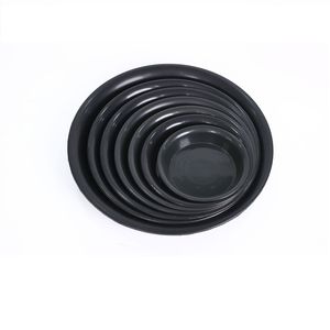 Sous-plateaux ronds en plastique multi-tailles pour plantes - Plateaux de récupération d'eau profonds noirs et blancs pour pots de fleurs et usage en jardin, taille D38 - Product Image 3