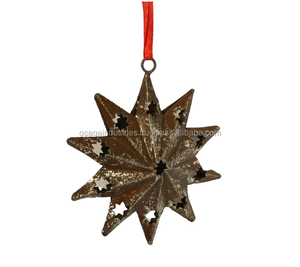 Nueva llegada árbol decoración de METAL negro y diseño de plata estrella de Navidad decoración interior ornamento colgante - Product Image 4