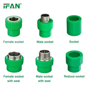 IFAN Construction Plastic Pipe Fittings Factory Water Supply Green PN25 All Types PPR Socket PPR Fittings