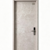 Revêtement de porte en film PVC à base de MDF, substrat semi-finie pour porte d'entrée d'appartement, projet commercial