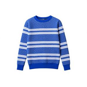 ผ้าถักโครเชต์ลายวาฟเฟิลสีน้ำเงินขาวพรีเมียม เนื้อผ้าบางเบา ระบายอากาศได้ดี 100D เหมาะสำหรับเสื้อผ้าเด็กผู้หญิง และของตกแต่งบ้าน - Product Image 1