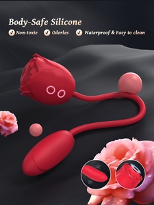 Alta qualità per adulti a forma di rosa a doppio termine proiettile per l'uovo vibratore capezzolo succhiare vibranti masturbatore Premium Sex <span class=keywords><strong>Toy</strong></span> per - Product Image 5