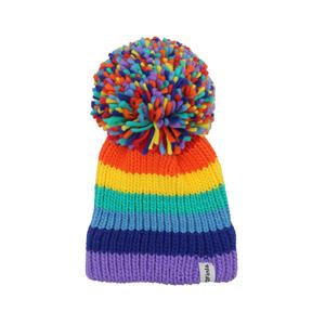 Gorro de punto acrílico cálido de invierno con pompón grande, personalizado al por mayor, con etiqueta tejida, parche, logotipo, multicolor, para esquí - Product Image 2