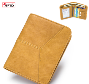 Wholesale High Quality Business New RFID Men's Wallet Genuine Cowleather Retro Vertical <b>Card</b> Slots Trifold Wallet with <b>SIM</b> <b>Card</b> - Product Image 5