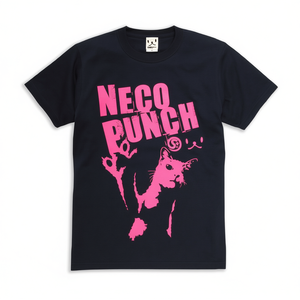 T-shirt Neco Punch Navy Cat Print a maniche corte unisex Scopy - Product Image 2