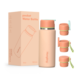 Hong Ling Logo Custom 6oz Pocket Cup Food Grade Stainless Steel Double Wall Insulated with Bpafree Silicone Sleeve Colorful