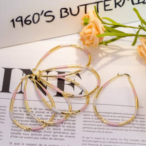 Minimalist Glossy Texture Exaggerate Water Drop <b>Hoop</b> <b>Earrings</b> Oval Silver Plated Bohemian Charm Women <b>Fashion</b> Jewelry - Product Image 2