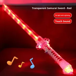Nouvelle épée de samouraï lumineuse en plastique de 75 cm, jouet pour enfants, clignotant, musical, coloré, pour marché nocturne, vente en gros - Product Image 3