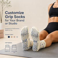 Chaussettes de Pilates mi-mollet avec logo personnalisé, chaussettes de yoga pour femmes, chaussettes de fitness en coton tricoté