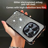 Coque de téléphone pour Redmi Note 15 Pro Plus, avec paillettes électro-plaquées, protection contre les chutes, protection de l'objectif, coque de téléphone portable pour Redmi Note 14