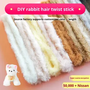 Varilla <span class=keywords><strong>de</strong></span> felpa <span class=keywords><strong>de</strong></span> pelo largo <span class=keywords><strong>de</strong></span> 20 mm, imitación piel <span class=keywords><strong>de</strong></span> conejo, súper densa y gruesa, para DIY, colorida, Moru New - Product Image 3