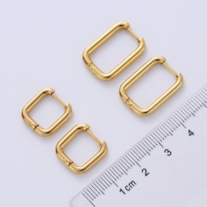 Petites boucles <span class=keywords><strong>d</strong></span>'oreilles huggie en acier inoxydable plaqué or 18k pour filles - Product Image 2