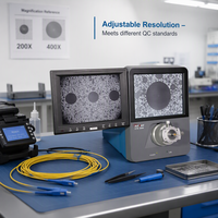 Microscope à fibre optique haute résolution 400X/200X, alternative économique pour l'inspection de contrôle qualité des connecteurs mono/multi-fibres