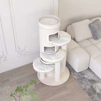 Arbres à chat en peluche, griffoir, cadre d'escalade en bois pour chat, maison d'arbre blanche mignonne, tour d'arbre à chat, grand luxe