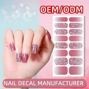 Etiqueta privada 3D Gradient Color <span class=keywords><strong>Neon</strong></span> Reflective Nail Wraps Sticker Easy Apply Sparkle Shiny Glitter para uso diario Estilo de otoño - Product Image 2