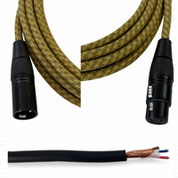 Câble de microphone XLR mâle-femelle OEM CH-R029 en tweed avec blindage spiralé, gaine en PVC et conducteur en cuivre sans oxygène