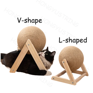 Nuevo Diseño de Juguete Rascador para Gatos, Poste de Sisal con Bola Rascadora y Base de Madera - Product Image 2