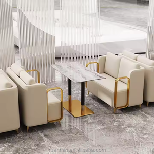 Mobili nordici bianchi divano a doppia cabina con tavolo <span class=keywords><strong>in</strong></span> marmo appositamente progettato per le stanze di negoziazione nei ristoranti bar - Product Image 2