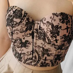 Mylulu en iyi hizmeti tasarımcı seksi nakış çiçek yelek lüks yüksek kaliteli kadın spagetti kayışı backless bluz